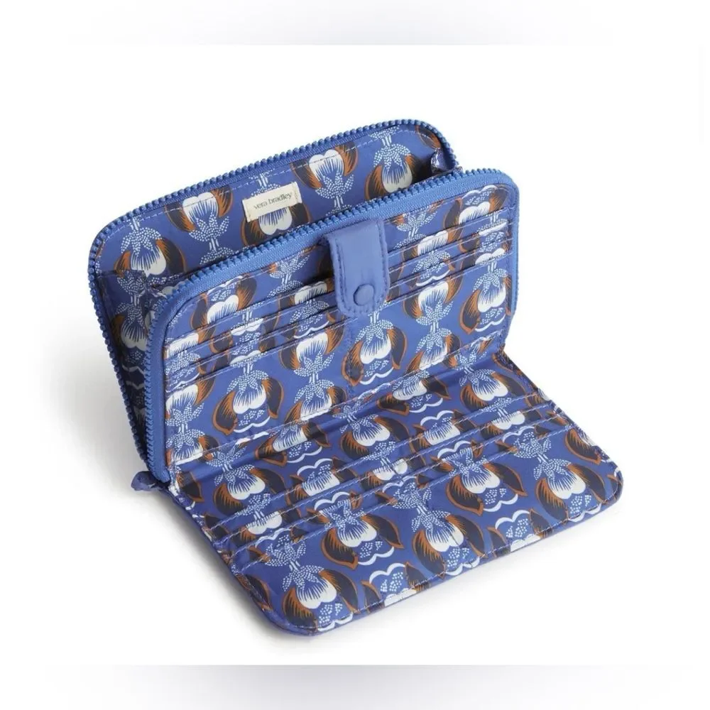 Vera Bradley Large Tab Wallet in Deep Ultramarine Featherweight - Picture 2 of 3
